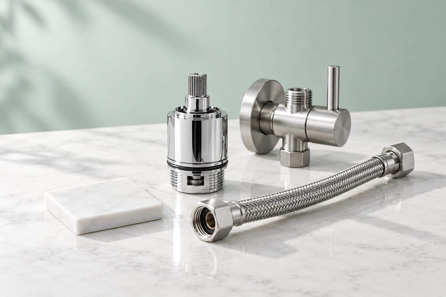 Bathroom hardware and installation accessory details