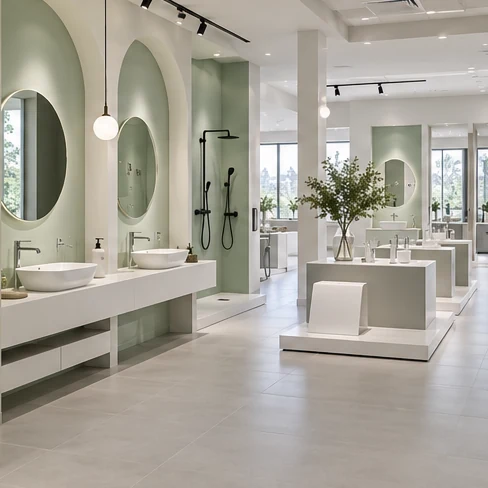 Bathroom setting and product display