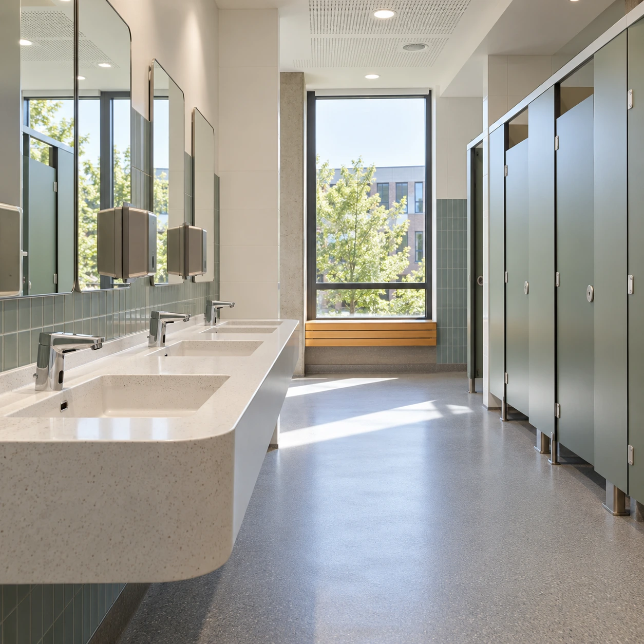 Safe and durable washrooms for education spaces