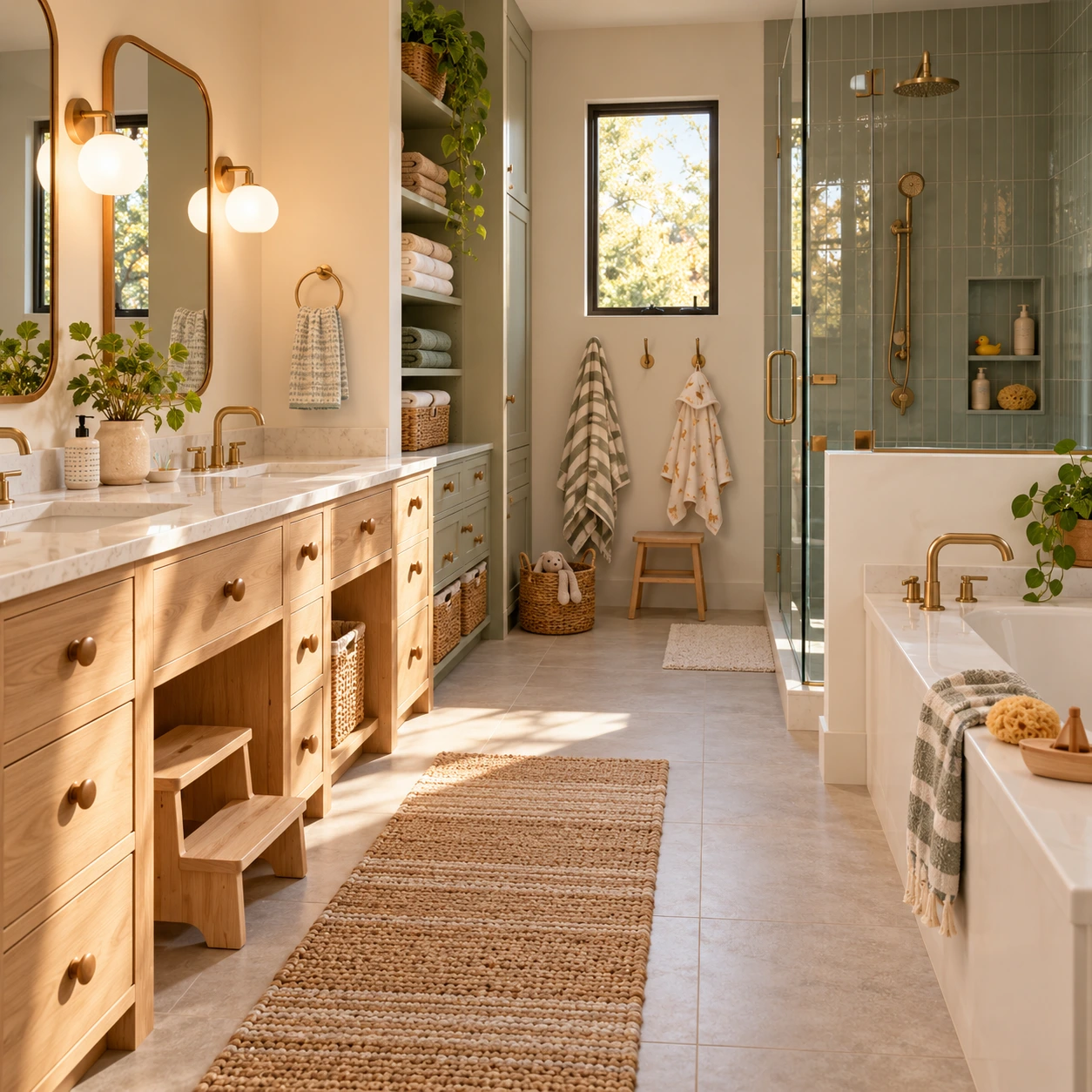 Family-friendly shared bathroom specification